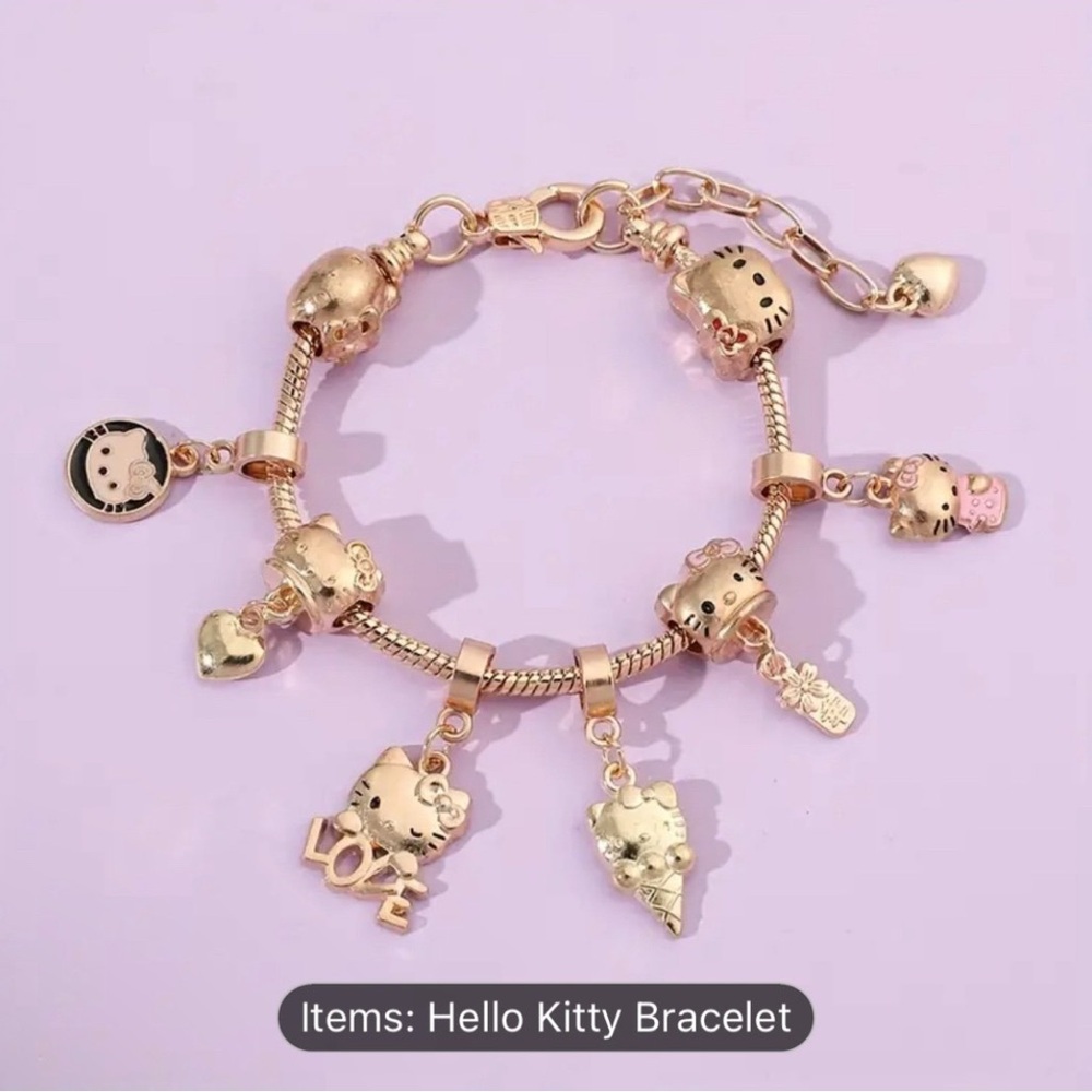 Hello Kitty Gold Charm Bracelet